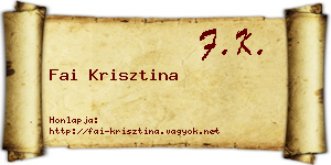 Fai Krisztina névjegykártya
